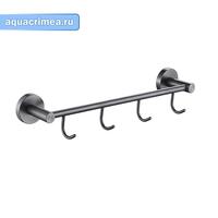 Вешалка с 4 крючками прямая ГРАФИТ